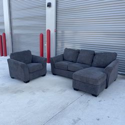 Smoke Grey Sectional Couch Set