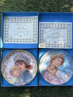 The Edna Hibel Mother's Day Plates for 1984 and 1987
