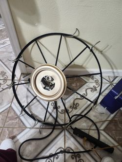 Cast Iron Kitchen Lighted Pot Rack