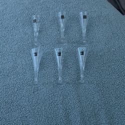 Vintage Engraved Mikasa Champagne Flutes 