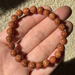 8mm Brown Goldstone 