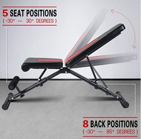 Foldable workout bench with leg extension for home