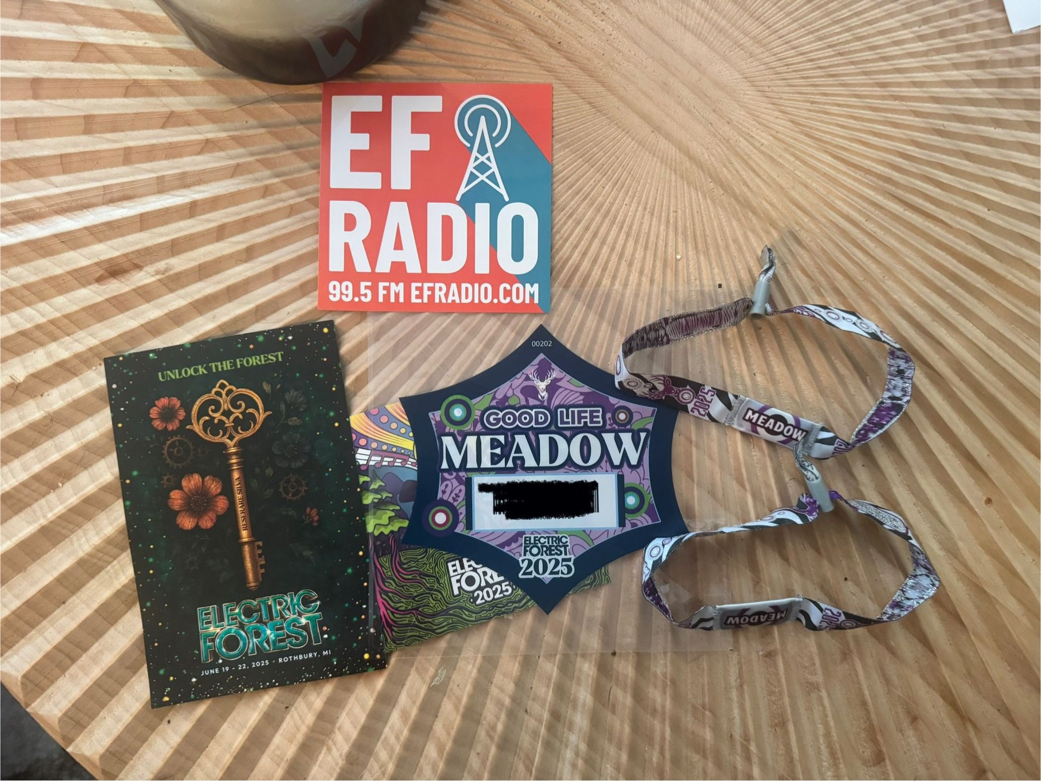 2 Electric Forest Wristbands w/ Camping pass