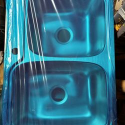 Kohler Double Sink 18 Ga. SS, 33x22x9”,