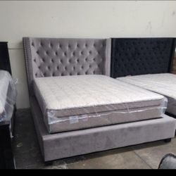 Queen Bed Frame With Mattress 