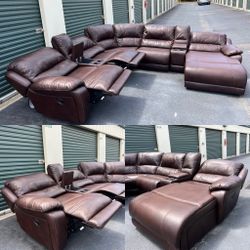 Leather Sectional Sofa Couch Recliner 