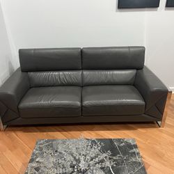 Three Peace Set Leather Sofa, Loveseat And Chair 