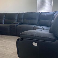 Black Sectional Entertainment couch 