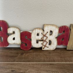Wooden Baseball Wall Decor
