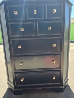 Black Tall Chest of Drawers Dresser