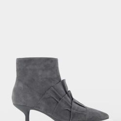 Grey Suede Aerosols Kitten Heel Boots 