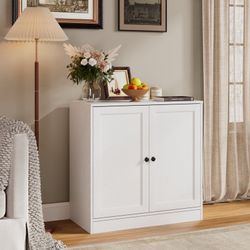 32''H Accent Cabinet With Doors,white