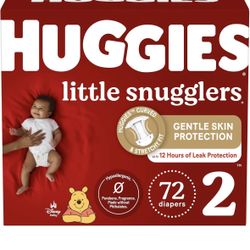 Huggies Little Snugglers Baby Diapers, Size 2 (12-18 lbs), 72 Ct