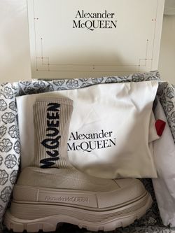 Alexander McQueen Logo Rib-Knit Sock Boots