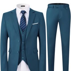 SUIT COAT VEST PANTS SIZE L FOR MEN