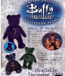 Inkworks 1999 Buffy the Vampire Slayer Limited Edition Collector Bear 3 plush set new rare