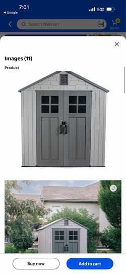 Lifetime Polyethylene 46.6 sq. ft. Architect Series Outdoor Storage Shed, 7-ft x7-ft., Gray