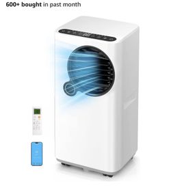 Portable Air Conditioner 8000 BTU with WiFi App Control, 6-in-1 Cooling Unit, Sleep Mode, 24H Timer, Child Lock, Suitable for Rooms up to 750 Sq. Ft.