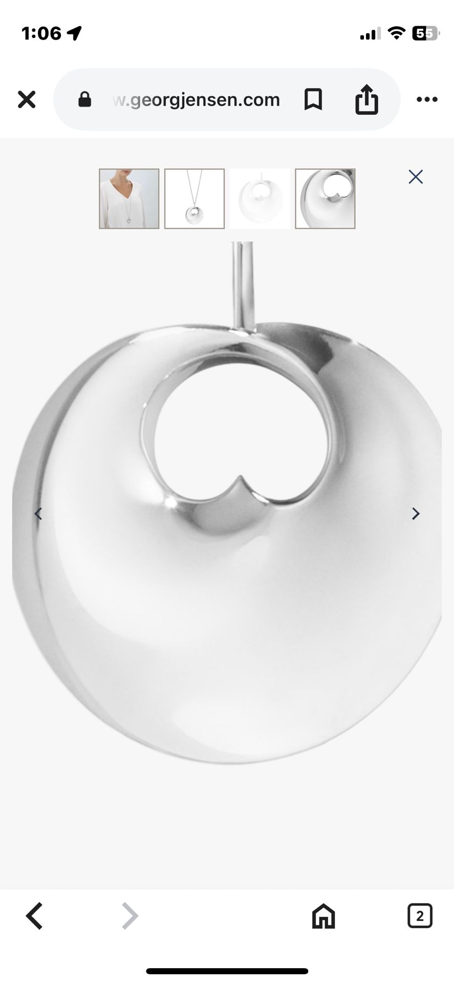 HEARTS OF GEORG JENSEN COLLECTION HIDDEN HEART Necklace with Pendant, Large