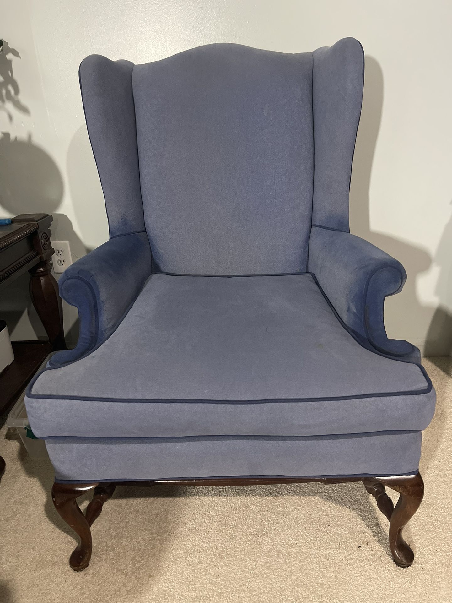 Classic Blue Wingback Chair