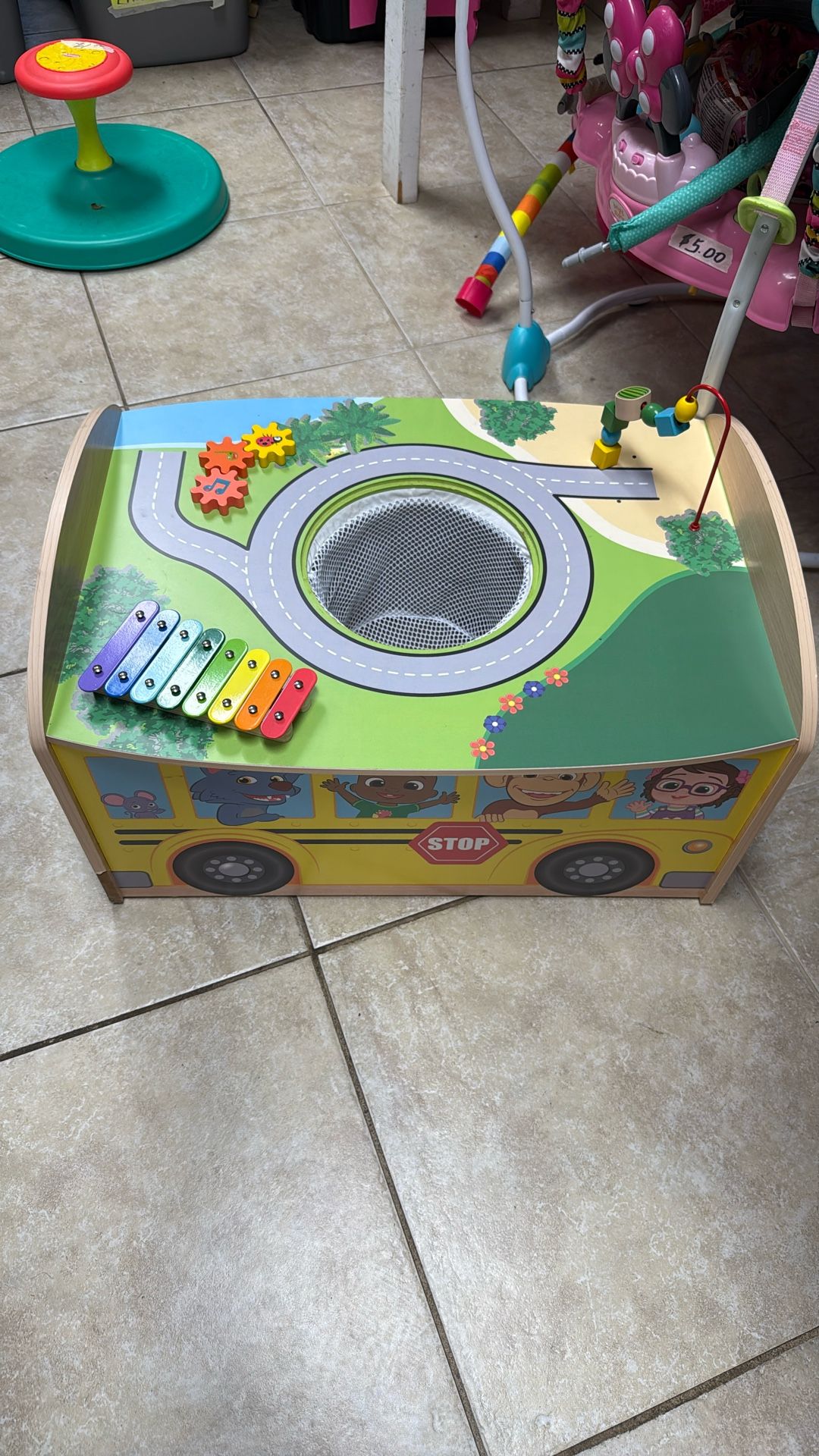 CoComelon Wheels on The Bus Wooden Activity Table