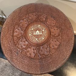 Elegant Asian-Inspired Accent Table with Glass Top