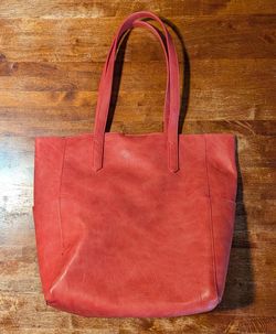 Joy Susan Red Vegan Leather Tote Bag Shoulder Purse Magnetic Closure