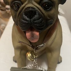  Large Whimsical Pug Dog Collectible Sculpture 