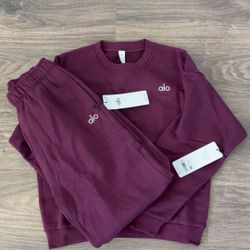 NWT Alo yoga accolade crew neck and straight leg sweatpant set 