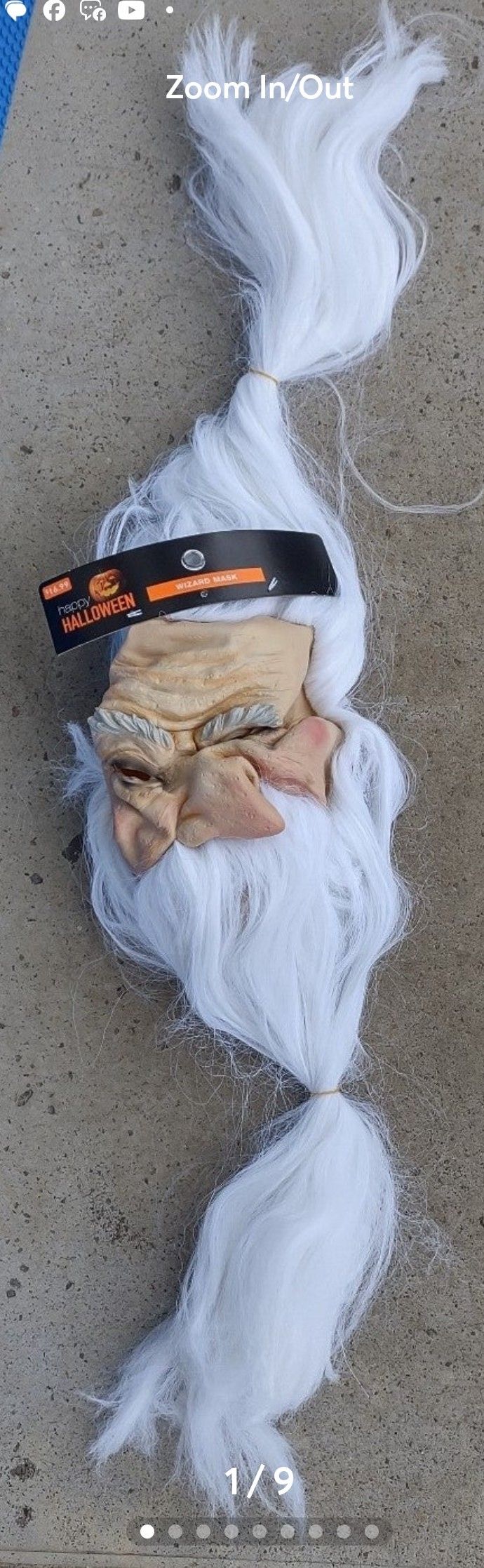 Adult White Wizard Costume Cosplay Halloween Mask
