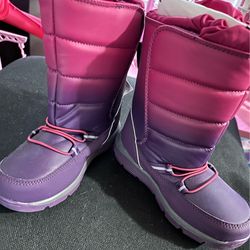 Little Girls Size 1 Pink and Purple Snow Boots