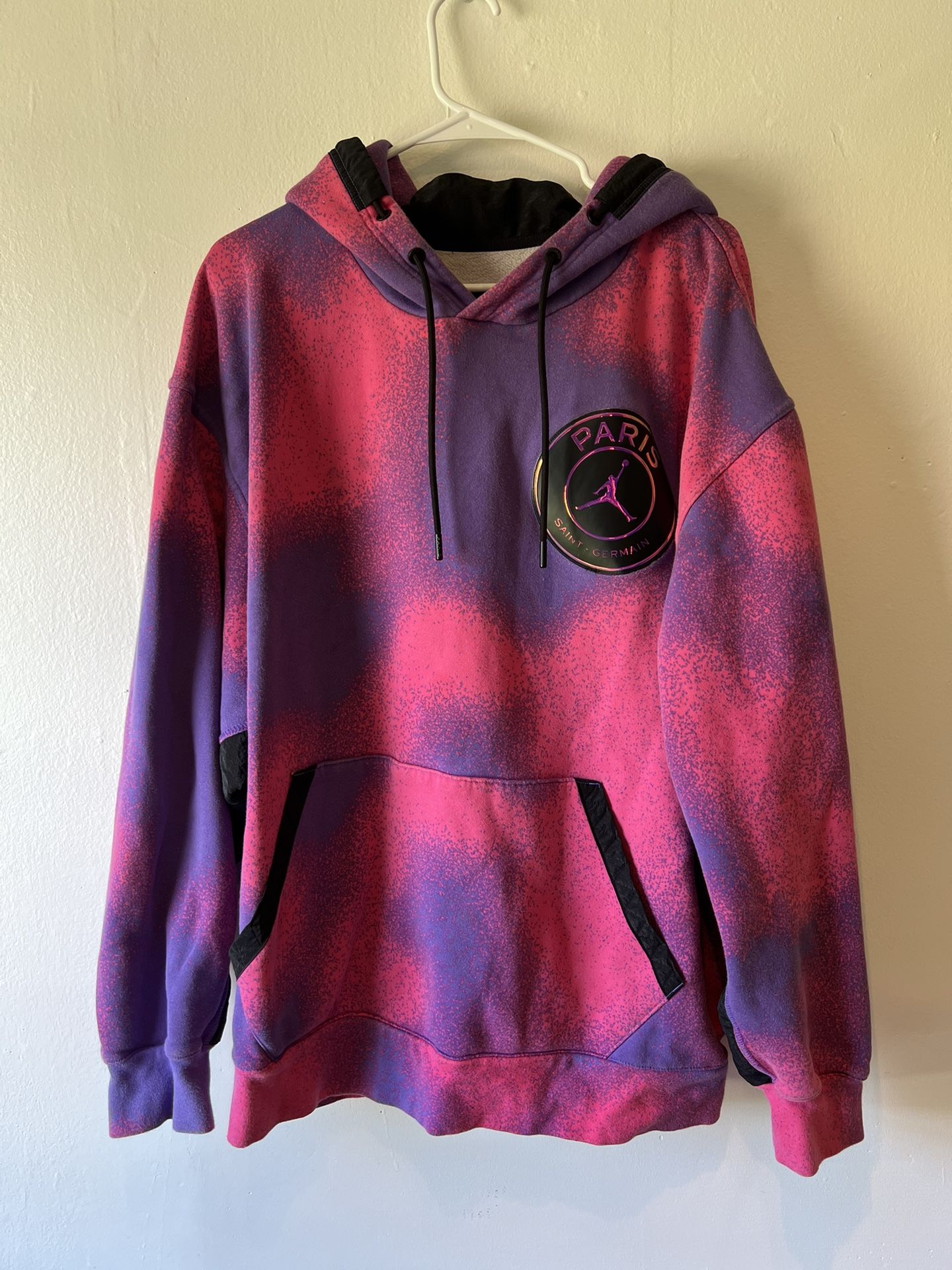 NIKE JORDAN X PARIS SAINT-GERMAIN PRINTED FLEECE TIE-DYE PULLOVER HOODIE 3XL