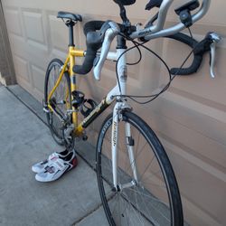 700x25c. RALEIGH MENS ROAD RACING BIKE. (L/G). 56 CM. ALUMINUM WITH UPGRADES & FRESHLY TUNE UP EXCELLLENT CONDITION 👌🏼