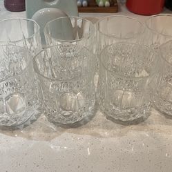 Set of 8 Faceted Glass Tumblers