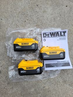 Dewalt Battery 4.0ah 20v $55 each Battery new