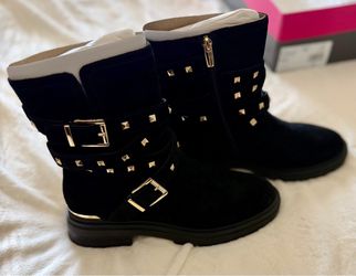 New Vince Camuto "Barretta" Studded Suede Moto Boots- Size 9