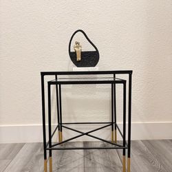Modern Glass Nesting Side End Tables 