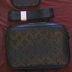 black genuine leather crossbody bag new