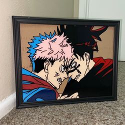 Glass Anime Painting Jujutsu Kaisen Custom Portraits Of Friends, Family, & Pets. LOCATED IN COVINA