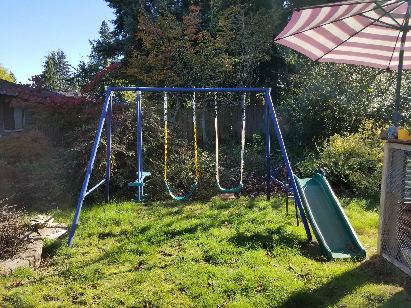 Swing set and double stroller