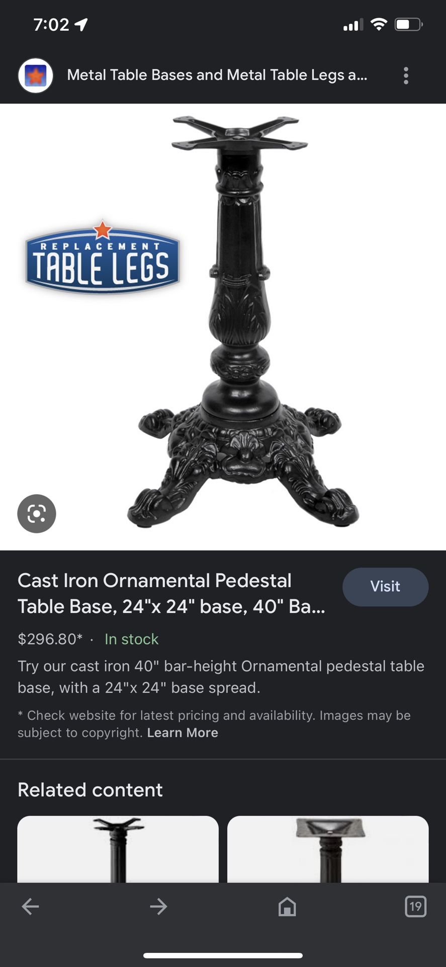 Cast Iron Table Base Other - Home & Garden