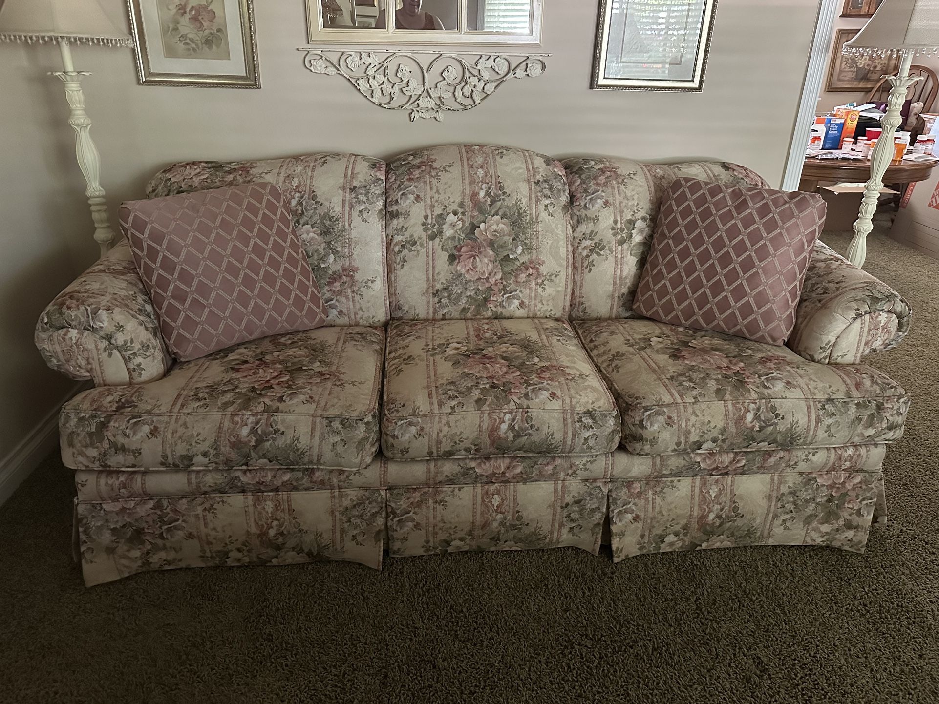 Beautiful Sofa And Pillows. LIKE NEW!