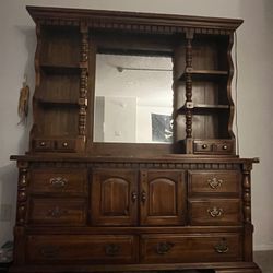 Antique Dresser With Top And Mirror