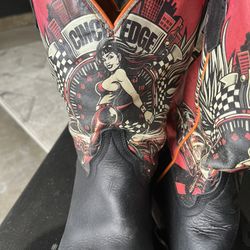 Cinch de los hombres Edge Race preparado Cowboy Boot Square Toe – USA 11 D