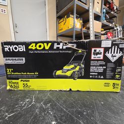 Ryobi 40V HP Brushless 21in. Cordless push lawn mower with 8.0 Ah battery and charger