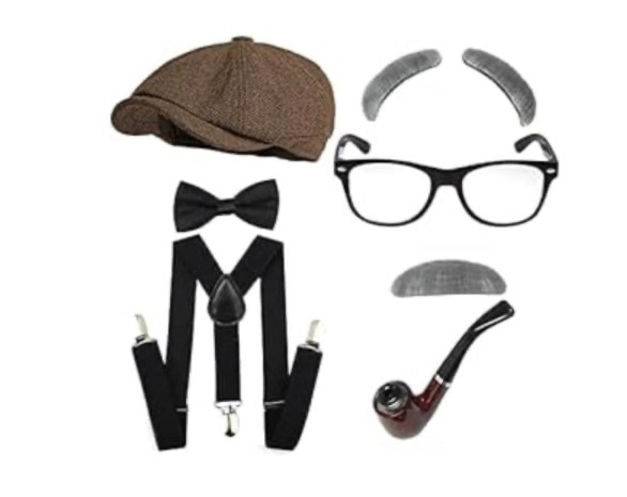 Halloween Old Man Costume Set for Men Boys 100 Days of School Grandpa Costumes