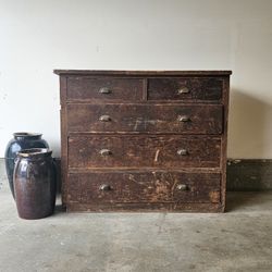 Primitive Wood Dresser Sideboard 