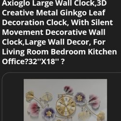 Beautiful Metal  Leaf Clock