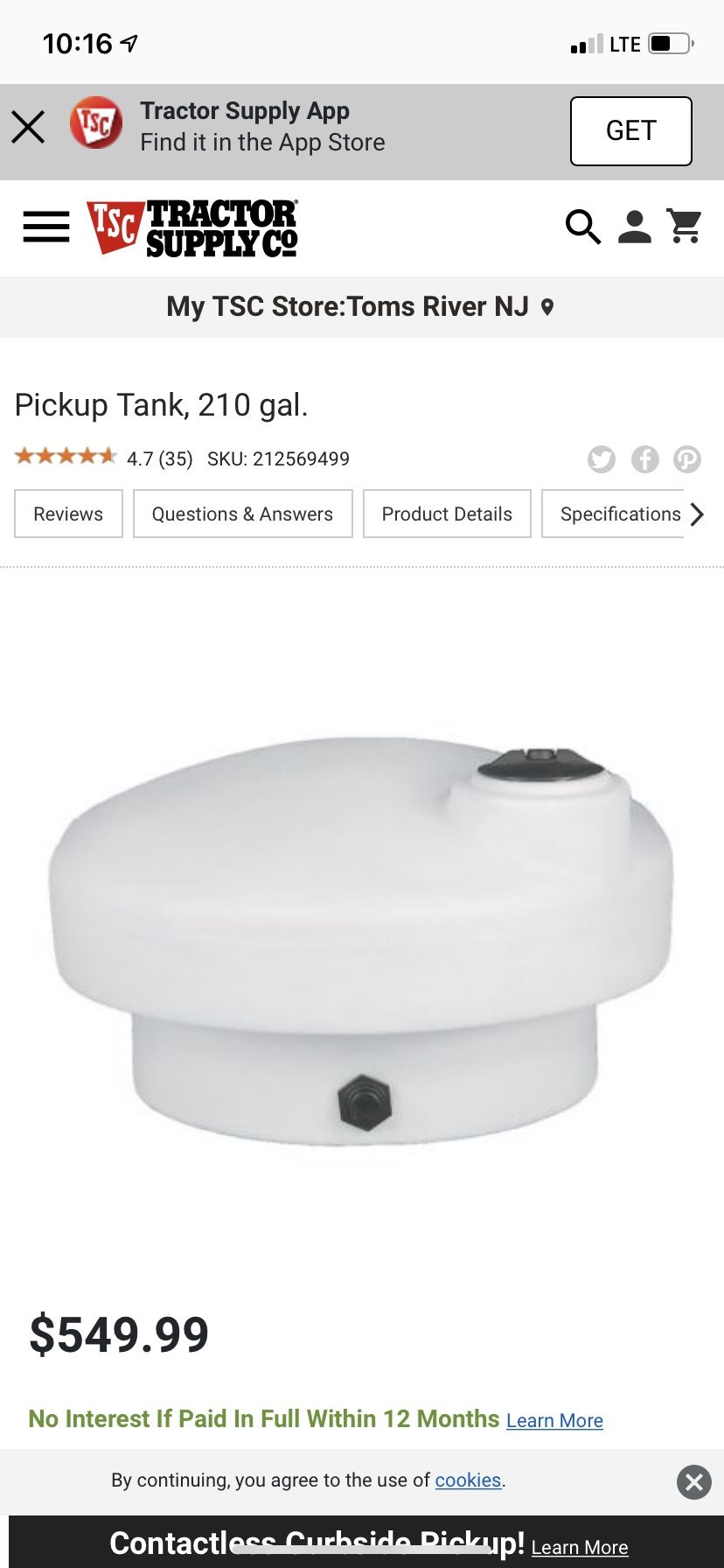 Pick Up Truck Water Tank