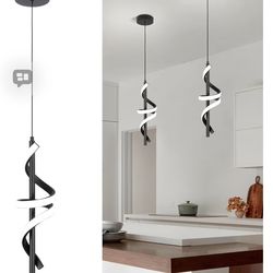 Spiral Led Pendant Light Fixtures, 5500K Cold White Modern Led Pendant